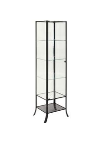 Xora Vitrine , Schwarz, Transparent , Metall, Glas , 5 F&auml;cher , 45x180x40 cm , Esszimmer, Vitrinen, Vitrinenschr&auml;nke