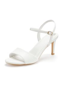 Lascana Witt Damen High-Heel-Sandalette, wei&szlig;, Gr&ouml;&szlig;e 37, 100% Leder