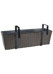 Ambia Garden Blumenkasten , Braun, Schwarz , Metall, Kunststoff , 19x18-26x60 cm , Handmade Quality , wetterbest&auml;ndig , Dekoration, Gartendeko