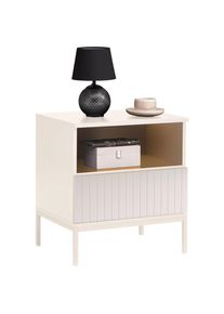 Voleo Nachttisch , Kaschmir , Holzwerkstoff , 1 Schublade(n) Schubladen , 51.6x56x38 cm , Typenauswahl , Schlafzimmer, Nachttische