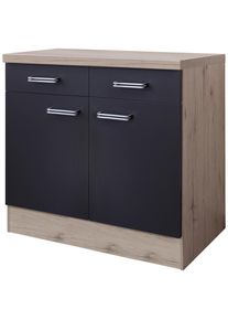 K&uuml;chenunterschrank Anthrazit/eiche