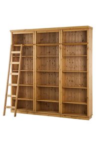 Livetastic B&uuml;cherwand , Kieferfarben , Holz , Kiefer,Kiefer , massiv,massiv , 15 F&auml;cher , 223x222x34 cm , Wohnzimmer, Regale, B&uuml;cherregale