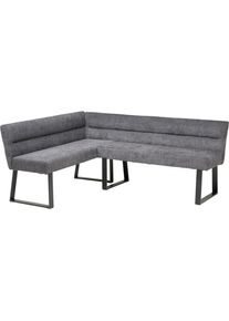 Livetastic Eckbank , Dunkelgrau , Metall, Textil , L-Form , 190x150 cm , Esszimmer, Bank, Eckb&auml;nke