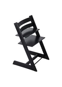 Stokke Hochstuhl , Schwarz , Holz , Buche , massiv, Hartholz , 46x79x49 cm , Fussst&uuml;tze verstellbar, Sitzfl&auml;che verstellbar, speichel- und schweissechte Lackierung, h&ouml;henverstellbar , Baby- und Kinderm&ouml;bel, Babyzimmer, Hochst&uuml;hle