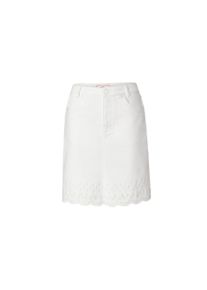 Tchibo - Jeansrock mit Stickerei - Damen - Gr. 38 - weiss