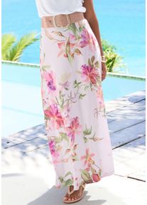 Lascana Witt Damen Maxirock, rosa bedruckt, Gr&ouml;&szlig;e 42, 95% Polyester, 5% Elasthan
