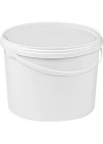 Eimer, mit Deckel & Griffen, 2,5 l, ISO-Norm, &Oslash; 157 x H 320 mm, lebensmittelecht, temperaturbest&auml;ndig, stapel- & nestbar, recycelbares PP, weiss, 10 St&uuml;ck