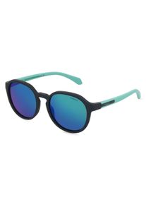 Polaroid PLD 8078/S | Kinder-Sonnenbrille | Panto | Fassung: Kunststoff Schwarz Matt | Glasfarbe: G15 Spiegel Gr&uuml;n