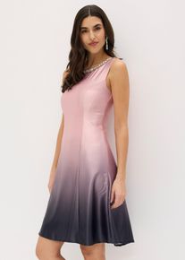 Minikleid aus gl&auml;nzendem Satin in rosa, Gr&ouml;sse 50, bonprix