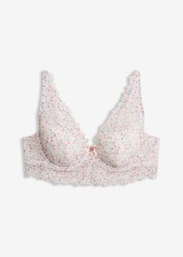 Schalen-BH mit floral bedruckter Spitze in weiss, Gr&ouml;sse 85B, bonprix