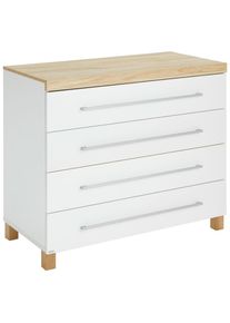Paidi Wickelkommode , Weiss , Holzwerkstoff , 4 Schublade(n) Schubladen , 109.9x95.8x56.6 cm , Blauer Engel, Goldenes M , Baby- und Kinderm&ouml;bel, Babyzimmer, Wickelkommode & Zubeh&ouml;r, Wickelkommoden