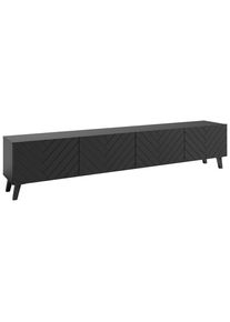 P & B Lowboard , Schwarz , Kunststoff , 190x39x32 cm , FSC , stehend , Wohnzimmer, TV M&ouml;bel, Lowboards, Lowboards stehend