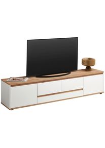 CARRYHOME Lowboard , Weiss, Eiche Artisan , Holzwerkstoff , 2 Schublade(n) Schubladen , 180x50x42 cm , Wohnzimmer, TV M&ouml;bel, Lowboards