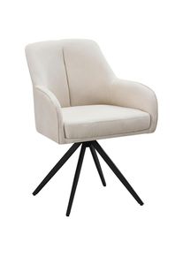 Livetastic Armlehnstuhl , Beige , Holz, Metall, Textil , Pappel , Sperrholz , Drehkreuz , 62x83x62 cm , Sitzfl&auml;che 360&deg; drehbar , Esszimmer, St&uuml;hle, Polsterst&uuml;hle