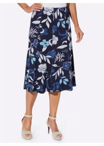 WITT Damen Jerseyrock in Viskose-Qualit&auml;t, marine-jeansblau-bedruckt, Gr&ouml;&szlig;e 40, 95% Viskose, 5% Elasthan
