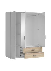 Mid.you Dreht&uuml;renschrank , Weiss, Sonoma Eiche , Holzwerkstoff , 3 F&auml;cher , 2 Schublade(n) Schubladen , 125x190x51 cm , Schlafzimmer, Komplette Schlafzimmer und Serien, Schlafzimmerserien