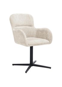 Livetastic Armlehnstuhl , Beige , Holz, Metall, Textil , Pappel , Sperrholz , Sternfuss , 57x85x63 cm , Esszimmer, St&uuml;hle, Polsterst&uuml;hle