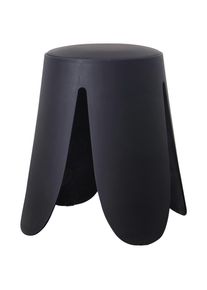 Hocker Pia Schwarz Schwarz Holz, Kunststoff, Textil