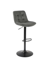 Barhocker Lars Metall, Textil Anthrazit, Schwarz