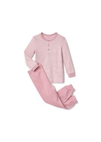 Tchibo - Kinder-Interlock-Pyjama - Gr. 122/128 - hellrosa/gestreift