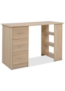Mid.you Schreibtisch , Sonoma Eiche , Holzwerkstoff , 3 Schublade(n) Schubladen , rechteckig , Wange , 49x75x115 cm , B&uuml;rom&ouml;bel, Schreibtische, B&uuml;rotische