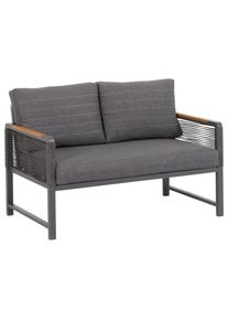 Ambia Garden Loungesofa , Naturfarben, Dunkelgrau , Metall, Kunststoff, Textil , F&uuml;llung: Polyester,Schaumstoff, Polyester , einzeln stellbar , 120x72x73 cm , Gartenm&ouml;bel, Loungem&ouml;bel, Outdoor-Sofas
