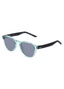 Nike SMASH DZ7382 | Occhiali da sole unisex| Panto | Montatura: Plastica Verde Trasparente | Colore del vetro: Grigio Specchiato Argento