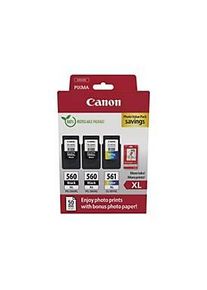 Canon PG-560XL x2/CL-561XL Photo Value Pack - Gl&auml;nzend - 3er-Pack - Hohe Ergiebigkeit - Schwarz, Farbe (Cyan, Magenta, Gelb)