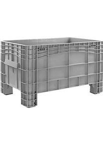 ALPHA Grossbeh&auml;lter IDABOX L, 220 l, Polyethylen, geschlossen, stapelbar, wasserdicht, L 1040 x B 640 x H 550 mm, 4 F&uuml;sse, grau