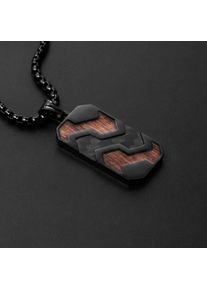 Holzkern Halsketten Herren Carbon und Walnuss