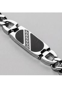 Holzkern Outlands Armband Herren Silber und Schiefer