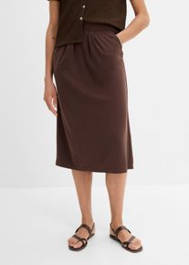 Jersey-Rock aus Viskose-Mix in braun, Gr&ouml;sse 56/58 (3XL), bonprix