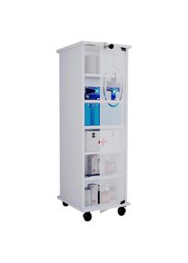 Mid.you Medizinschrank , Weiss , Glas, Holzwerkstoff , 5 F&auml;cher , 31x98x35 cm , Badezimmer, Badezimmerschr&auml;nke, Medizinschr&auml;nke
