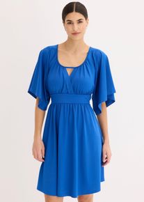 Minikleid mit tiefem Ausschnitt in blau, Gr&ouml;sse 36/38 (S), bonprix