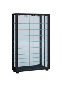 Mid.you Vitrine , Schwarz , Kunststoff , 8 F&auml;cher , 59x91.3x18 cm , in verschiedenen Holzdekoren erh&auml;ltlich , Esszimmer, Vitrinen, Vitrinenschr&auml;nke