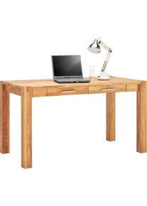 Linea Natura Schreibtisch , Wildeiche , Holz , Wildeiche,Wildeiche , massiv , 2 Schublade(n) Schubladen , rechteckig , eckig , 140x70x76 cm , B&uuml;rom&ouml;bel, Schreibtische, B&uuml;rotische