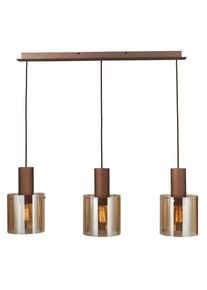 Dieter Knoll Collection Dieter Knoll H&auml;ngeleuchte , Bernsteinfarben , Metall, Glas , 20x120x90 cm , Lampen & Leuchten, Innenbeleuchtung, H&auml;ngelampen, Pendelleuchten