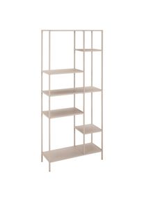 Xora Regal , Greige , Metall , 7 F&auml;cher , 78x175x30 cm , Wohnzimmer, Regale, B&uuml;cherregale