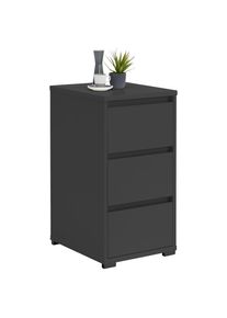 CARRYHOME Nachttisch , Anthrazit , Holzwerkstoff , 3 Schublade(n) Schubladen , 40.1x78.9x48 cm , Schlafzimmer, Nachttische