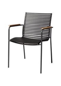 Stapelstuhl Mood Classic Kunststoff Teakfarben, Schwarz, Anthrazit