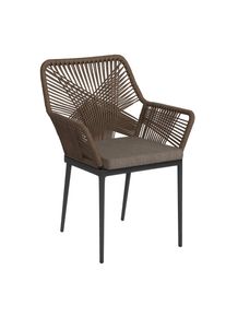 Ambia Garden Gartensessel , Anthrazit, Braun, Grau , Metall, Kunststoff, Textil , F&uuml;llung: Schaumstoff , Rundrohr , 62x87x64 cm , Gartenm&ouml;bel, Gartenst&uuml;hle, Gartensessel