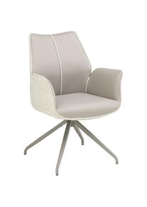 Livetastic Armlehnstuhl , Grau, Champagner , Metall, Textil , Drehkreuz , 61x82.5x61 cm , Sitzfl&auml;che 360&deg; drehbar , Esszimmer, St&uuml;hle, Polsterst&uuml;hle