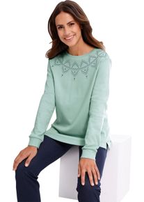 Damen Sweatshirt mit platziertem Grafik-Print kalkmint
