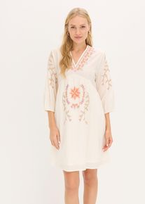 Minikleid aus reiner Baumwolle in weiss, Gr&ouml;sse 38, 100% Baumwolle, bonprix