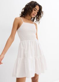 Tr&auml;gerkleid aus reiner Bio-Baumwolle in weiss, Gr&ouml;sse 44, 100% Baumwolle, bonprix