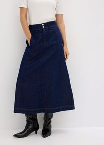 Jeansrock Midil&auml;nge in blau, Gr&ouml;sse 52, 100% Baumwolle, bonprix