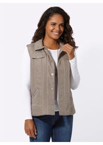 WITT Damen Steppweste mit Kontrastn&auml;hten, taupe, Gr&ouml;&szlig;e 54, 100% Polyester. Wattierung: 100% Polyester