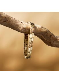 Holzkern Armband Kensington (Zebrano/Gold), Naturholz, Damen, gr&ouml;&szlig;enverstellbar