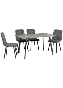 Livetastic Tischgruppe , Grau , Metall, Textil, Holzwerkstoff , rechteckig , eckig , 140x46x75 cm , Esszimmer, B&auml;nke, Tisch- & Eckbankgruppen
