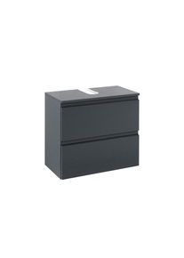Held Waschbeckenunterschrank , Graphitfarben , Holzwerkstoff , 1 Schublade(n) Schubladen , 60x53x35 cm , Made in Germany , h&auml;ngend , Badezimmer, Badezimmerschr&auml;nke, Waschbeckenunterschr&auml;nke